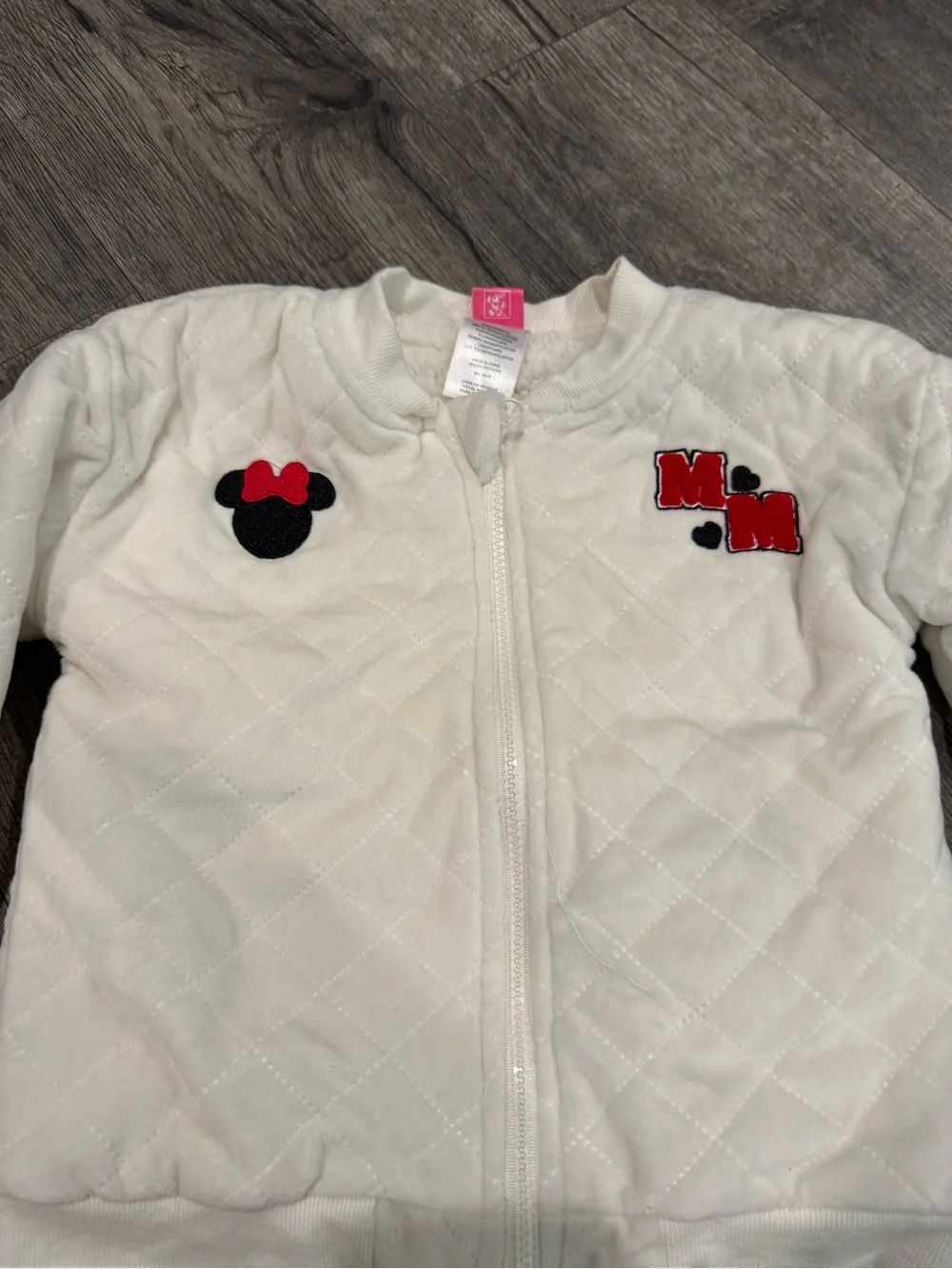 Disney Cream Quilted Minnie Mouse Jacket with Red Accents